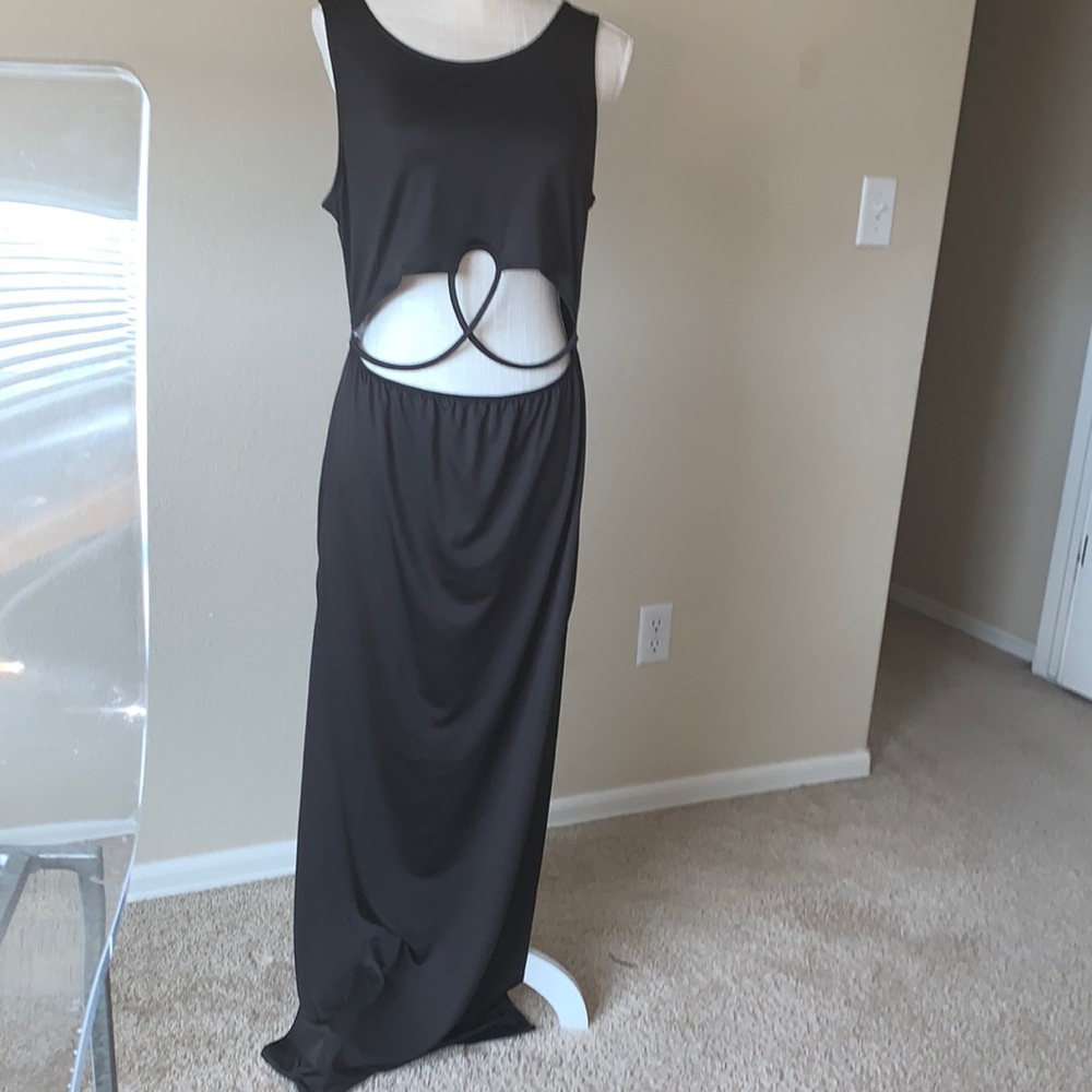 Cute and Sexy black Maxi with high slits. NWT, - Picture 1 of 12